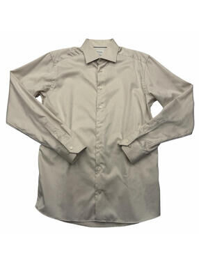 Eton Slim Fit Dobby Dress Shirt Cotton Beige Size 41 | 16